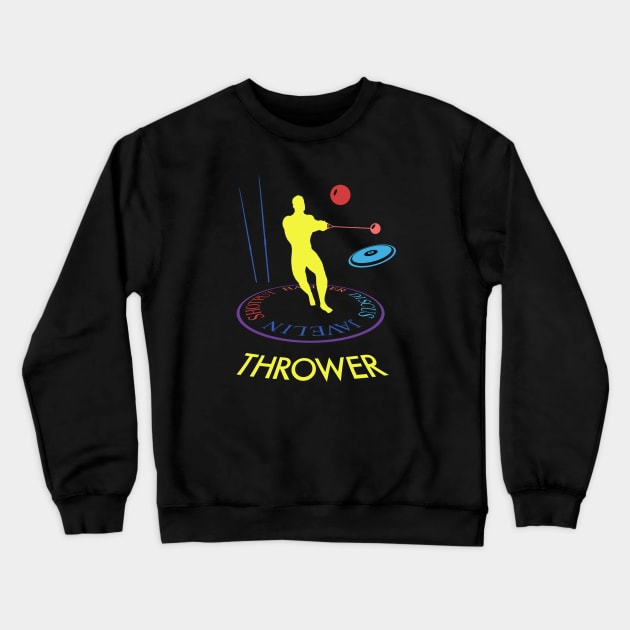 THROWER tee - Javelin, Discus, Shotput Crewneck Sweatshirt by GeekGiftGallery